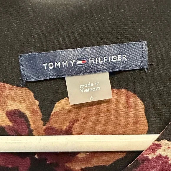 Tommy Hilfiger Black Dress with Floral Pattern Size 6 - Picture 5 of 6